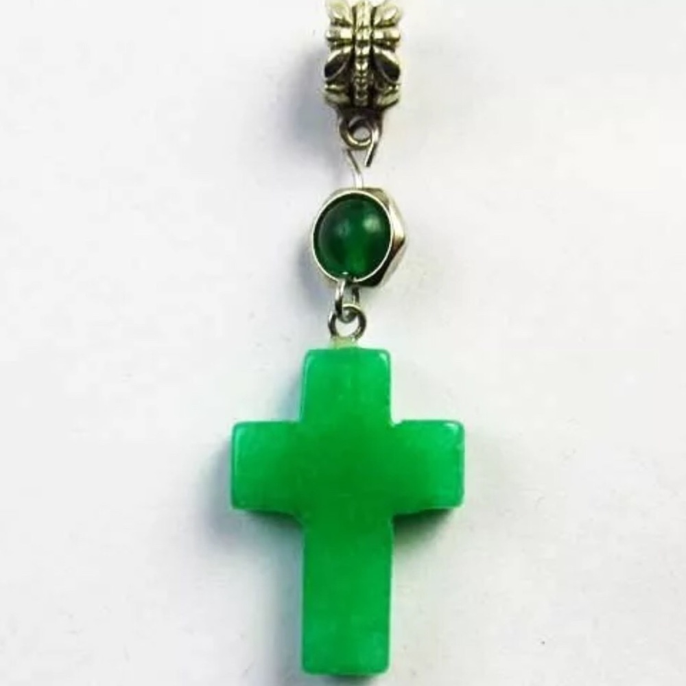 Real Hand Carved Jade “Nephrite” Cross.